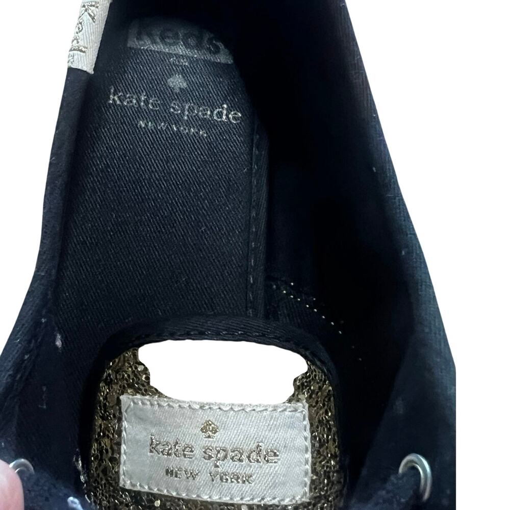 Kate Spade x Keds Champion Gold Glitter Sneakers Black Trim | Size 7 - Picture 8 of 10